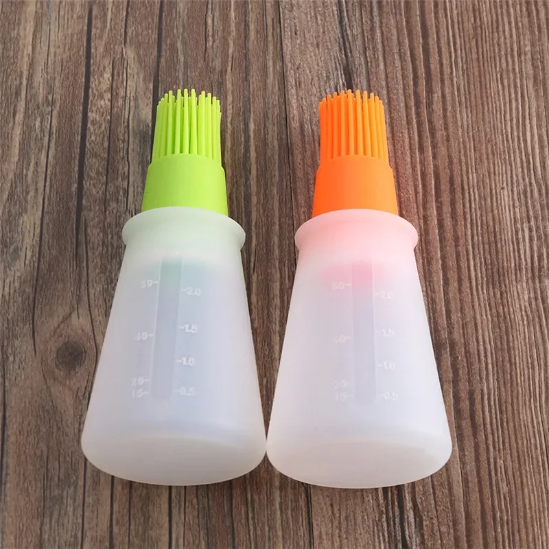 Oil Bottle Brush Silicone Basting Brush Oil Bottle Oil Brush 1 Pcs Portable Silicone Oil Bottle with Brush Grill Oil Brushes Liquid Pastry Kitchen Baking BBQ Tool Kitchen Tools for BBQ