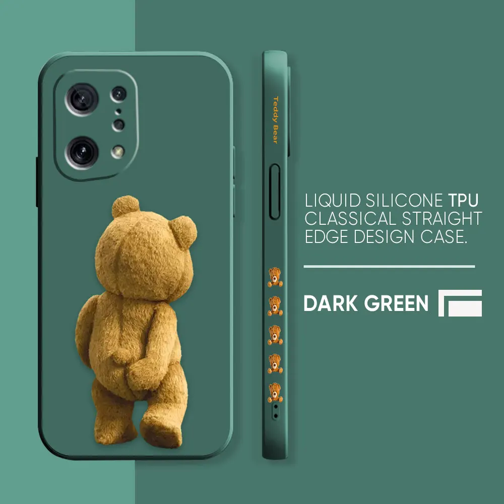 thumbnail image 1 of Funda de silicona líquida para OPPO FIND X6 X3 REALME X7 X50 RENO 2 4Z 4 6 Lite 5Z 5F 4G 5G PRO, bonito oso de peluche, 1 of 5