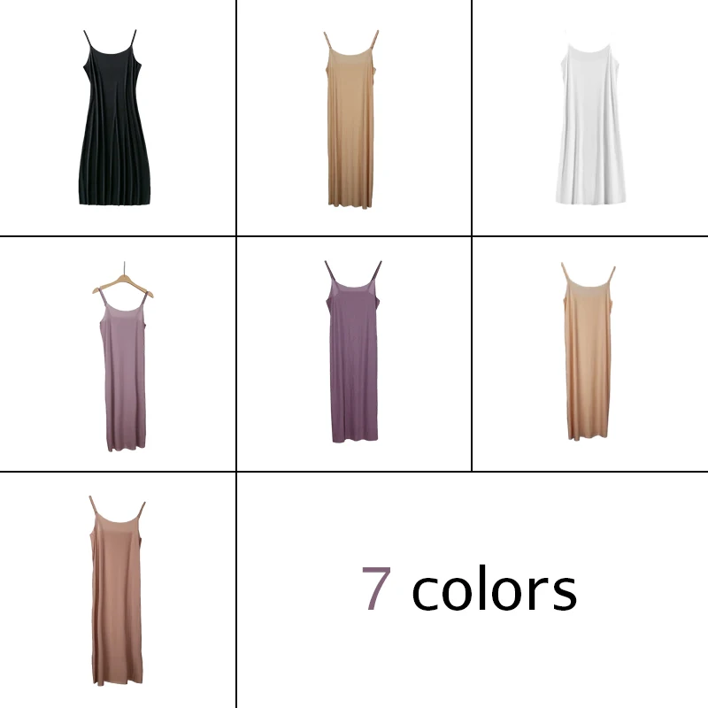 Women Elastic Silky Underdress Spaghetti Strap Dress Slips Summer Ultra-thin Seamless Nightdress Soft Short Petticoat Underskirt petticoat skirt half slip skirt women full slip dress