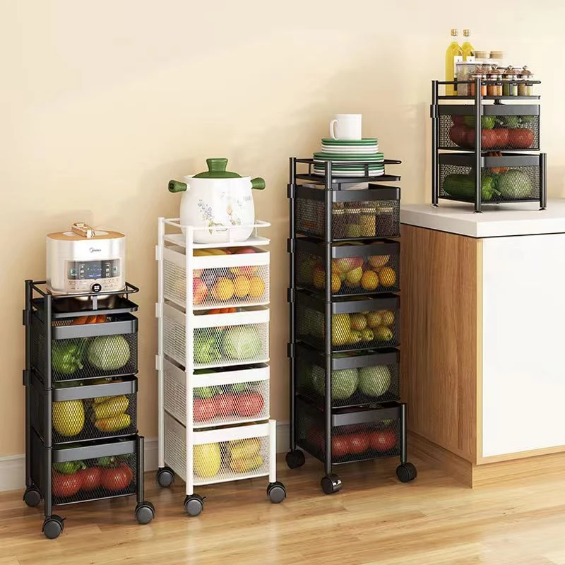 Kitchen Vegetable Rack Home Multifunctional Rotating Free Installation
