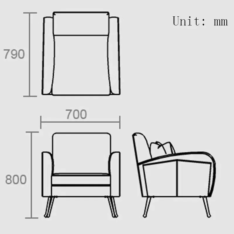 For Modern Fabric Velvet Small Sofa Chair Storage Bag Nordic Fashion Single Fabric Sofa