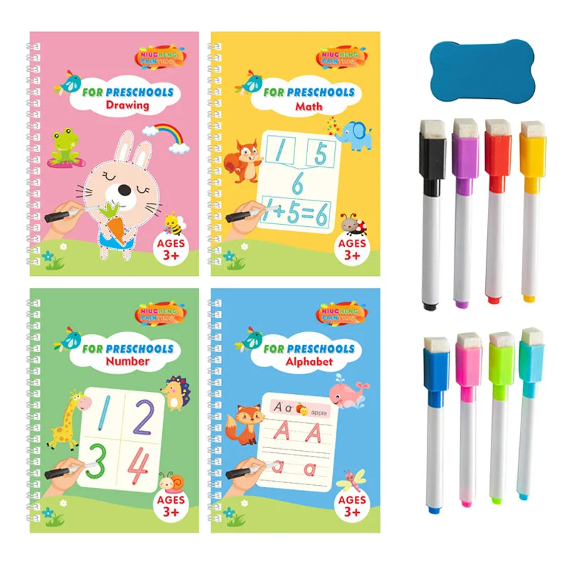 

Magical Tracing Workbook Erasable Magic Books for Children Reusable Notebook Writing for Lettering Calligraphy Set Montessori