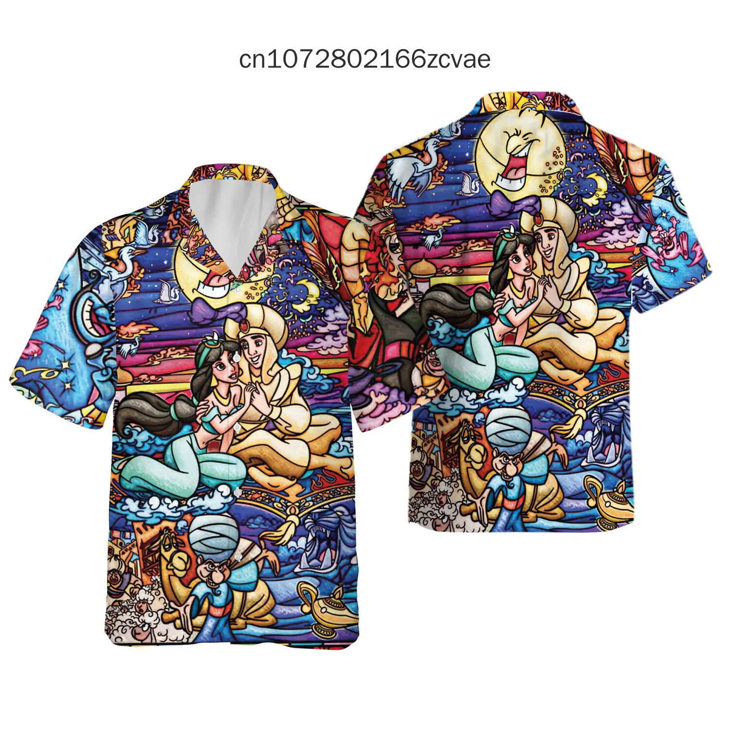 

Disney Aladdin and Jasmine Princess Hawaiian Shirt Men's Women's kids Short Sleeve Shirts Disney Hawaiian Shirts Beach Shirts