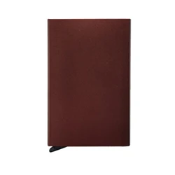 Sleek RFID - Blocking Minimalist Wallet - Slim Metal Card Holder in Black (Brown)