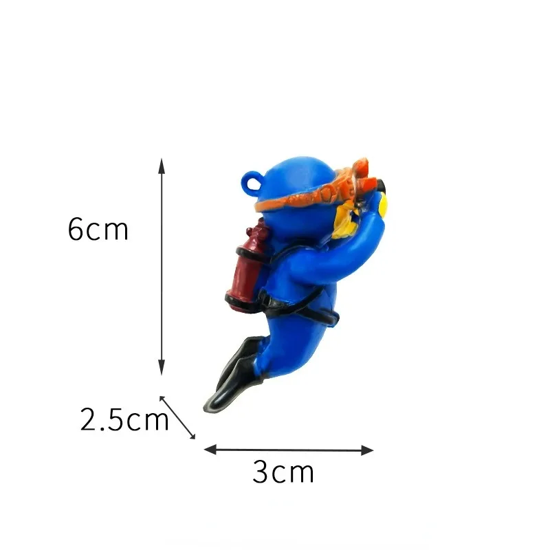 Cute Mini Aquarium Decoration Accessories Diver Figures Fish Tank Ornaments 1pc/3pcs