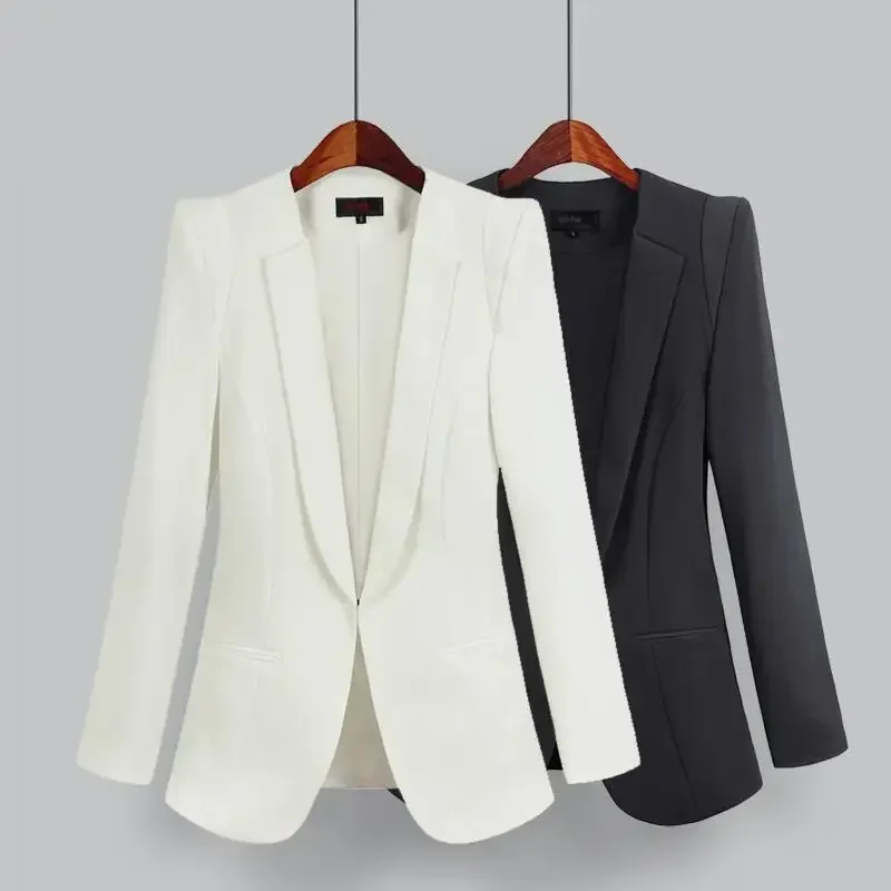 Women Hidden Plus Size Business Suits Breasted Blazers 2023 Spring Autumn New Solid Colors Long Sleeve Blazer Office Work Wear