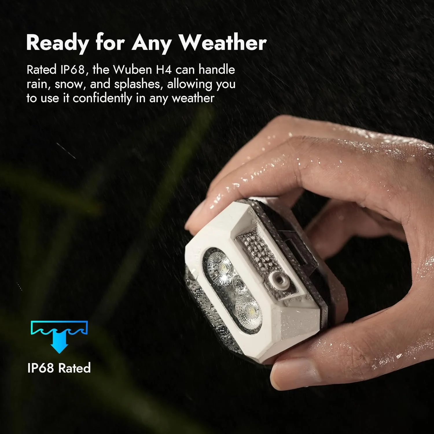 WUBEN H4 헤드램프, 800LM LED 충전식 라이트, 80g, 각도 조절 가능, 캠핑, 하이킹, 러닝, 아웃도어용 핸즈프리