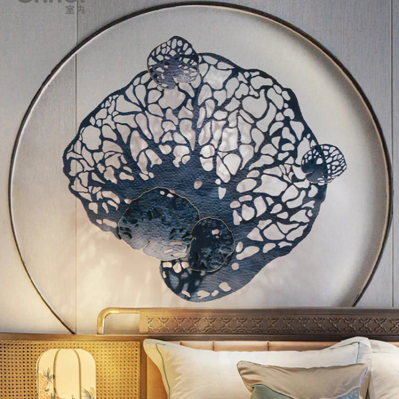 

Living Room Sofa Background Wall Pendant Wrought Iron Three-Dimensional Hollow Lotus Wall Decoration