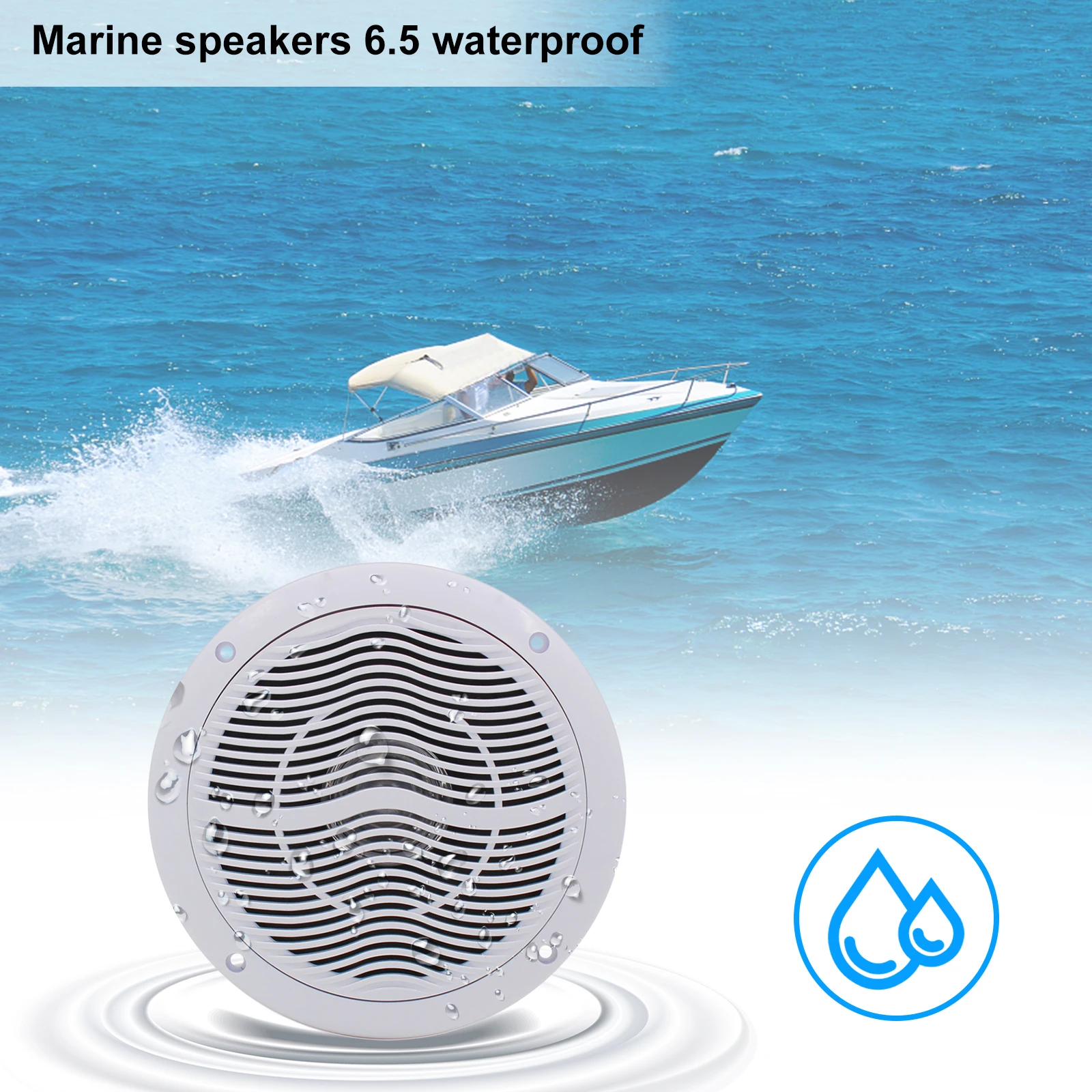 2 Way 6.5 Inch 120W Waterproof Weather Resistant Marine Speakers for ATV UTV marine speakers