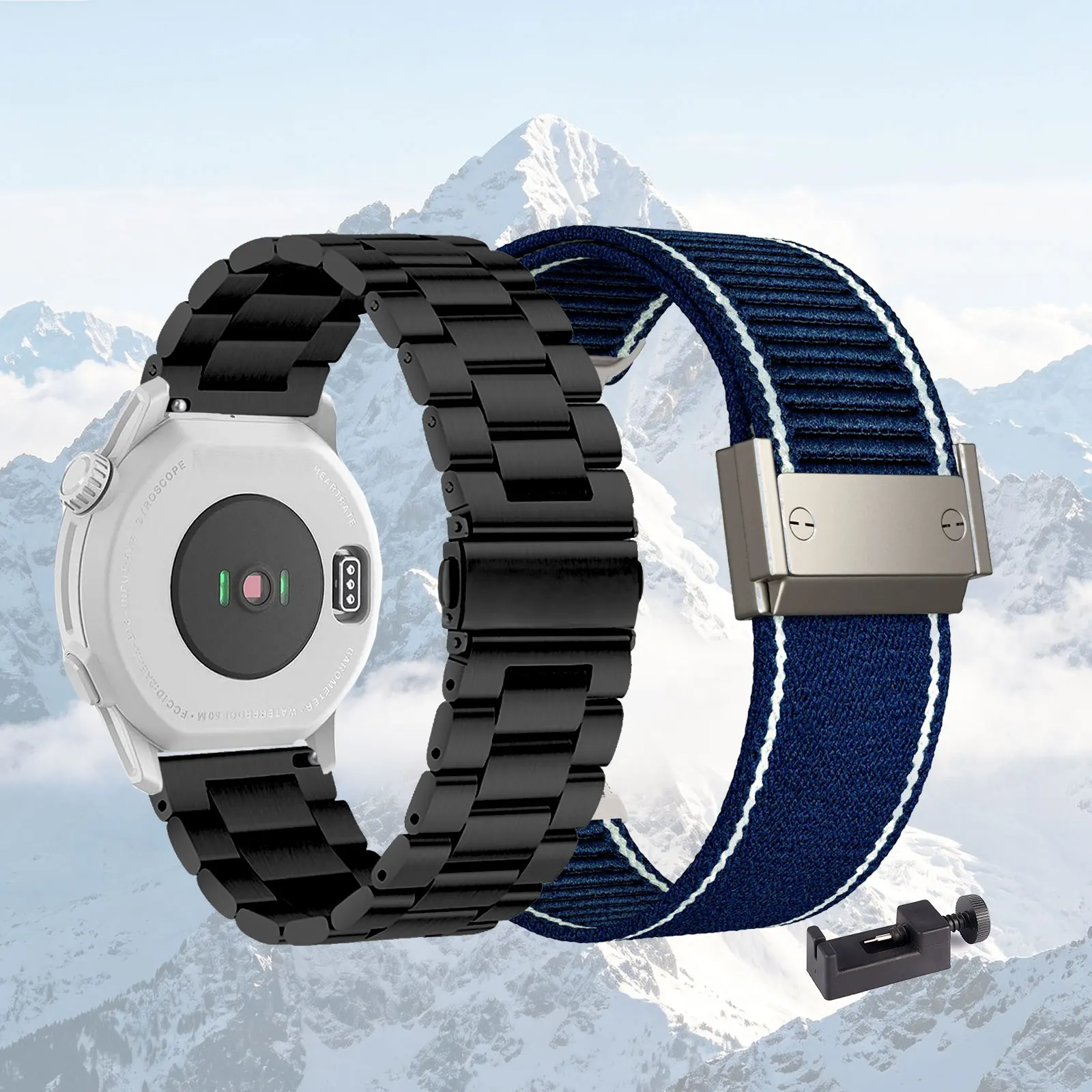 Dual Strap Set: Metal & Nylon Bands