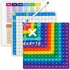 1-12 Multiplication Practice Board Games with Erasable Card Pen, Times Table Learning Math Pop Toys Stationery Manipulatives Kid 1