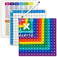 1-12 Multiplication Practice Board Games with Erasable Card Pen, Times Table Learning Math Pop Toys Stationery Manipulatives Kid 1