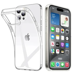 Clear Phone Case For iPhone 15 12 11 13 Pro Max Mini 7 8 Plus Silicone Soft TPU Cover Back Case For iPhone 14 PRO XR X XS MAX SE