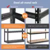 72"H 5 Tier Heavy Duty Metal Garage Storage Shelving Industrial Utility Racks kitchen shelf 2000 lbs Capacity Black 5