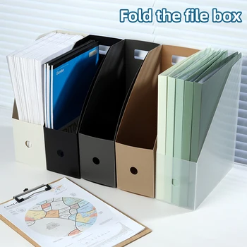 Cartella verticale A4 per archiviazione di file da ufficio pieghevole semplice con scatola per inserti di grande capacità 9 scelte di colore