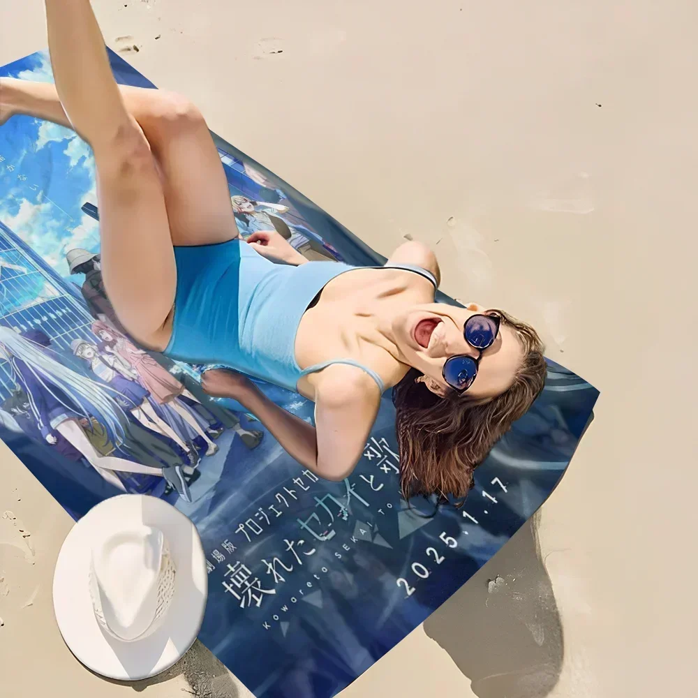 Anime Idol Cartoon Singer M-Miku Bath Towel Microfiber Soft Water Absorbing Breathable For Girl Kids Decorative Beach Towel 2