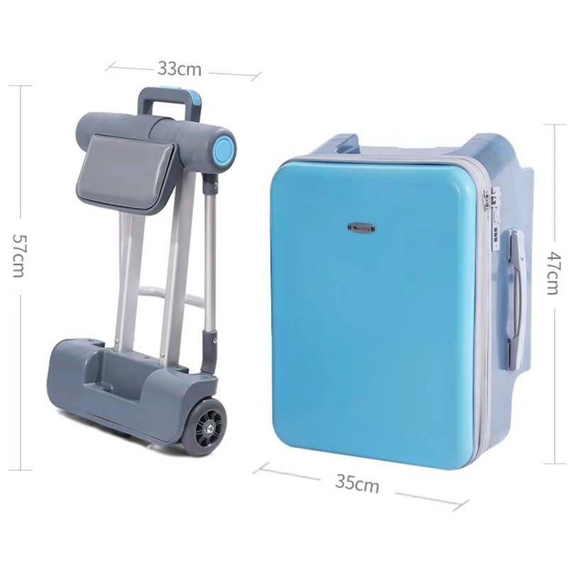 Children's Carrying Case 2-in-1 Riding Roller Trolley Case Travel 20