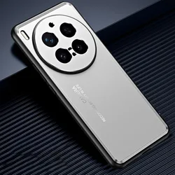 Sleek Matte Metal Shockproof Silicone Bumper Case for Vivo X300 (Silver)