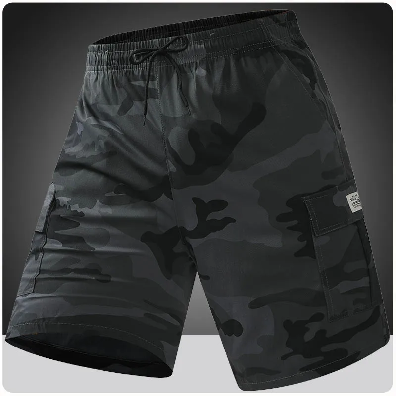 Men Camouflage Cargo Shorts Casual Jogger Running Shorts Pants Outwear Multi-Pocket Denim Clothing 6XL 7XL