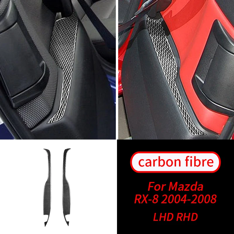 

For Mazda RX-8 2004-2008 2 PCS Real Carbon Fiber Rear Seat Armrest Panel Trim Car Interior Accessories Car Interior Supplies