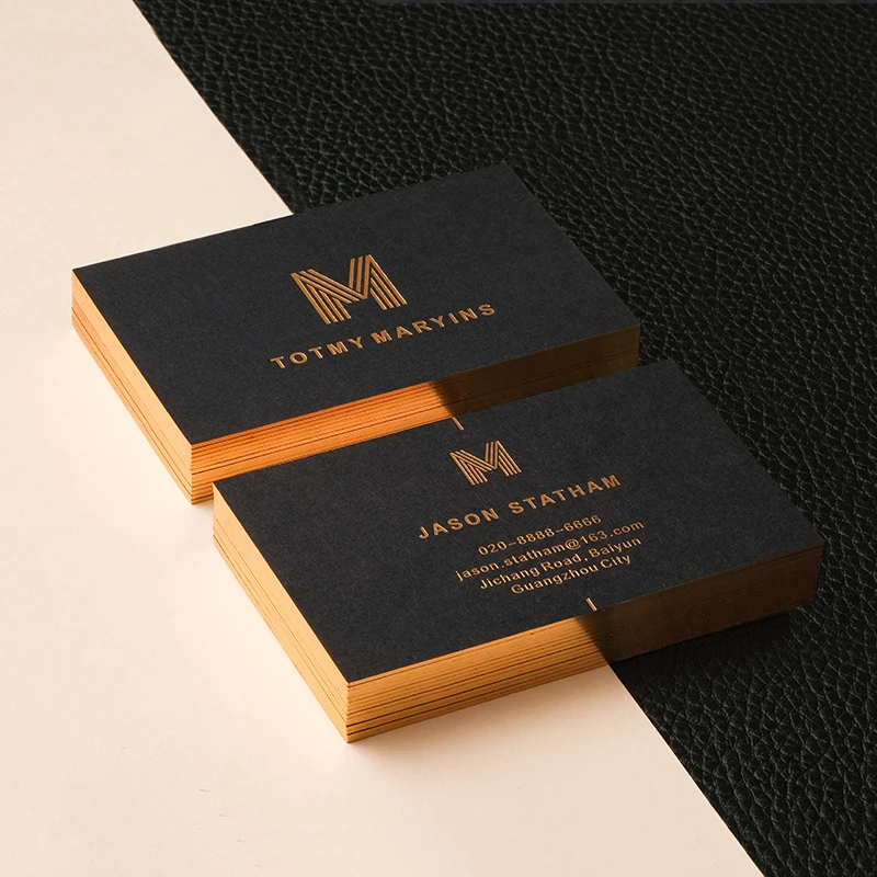 100PCS Business Card High-end Gold foil Double-sided Printing Business Card Paper 90*54MM