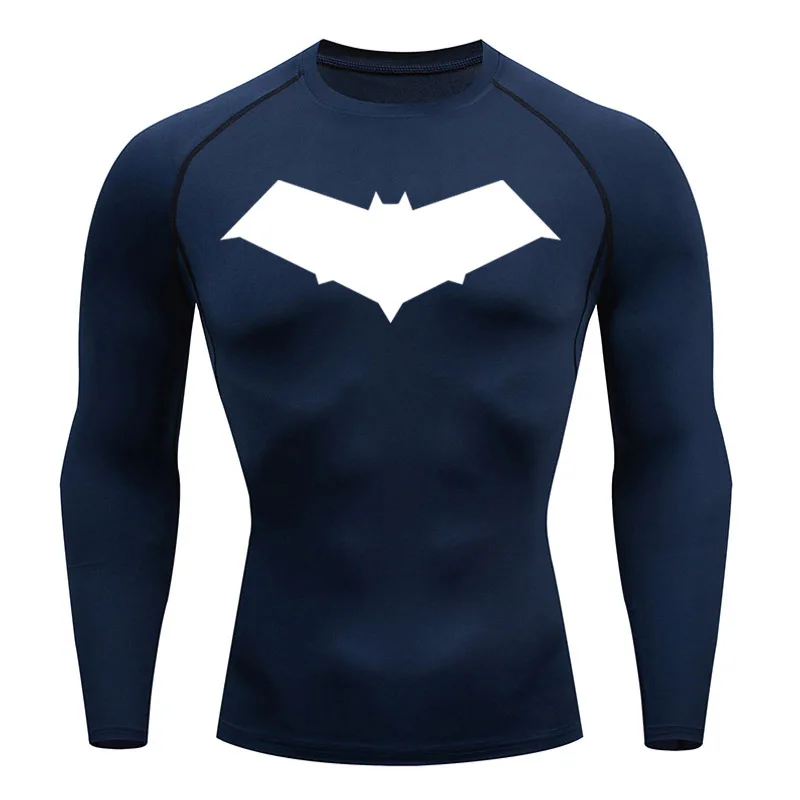 Compression Shirt Men's Running T-shirt Long sleeve Bodybuilding Fitness Top Sweat Gym Workout Second Skin rashgarda MMA Short 5