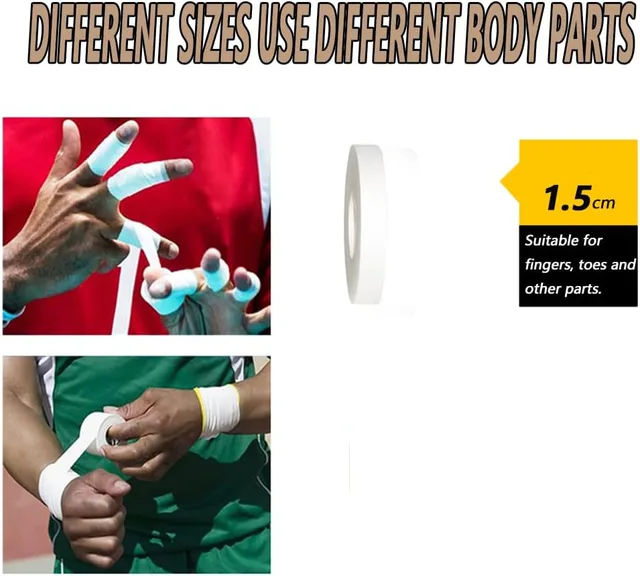 3/6pcs Athletic Tape for Fingers Feet Sweat Volleyball Tape for Jiu Jitsu Bouldering Rock Climbing1.5cm (White) Easy Tear 3
