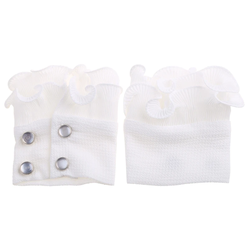 

Detachable Shirt Flared Sleeve Decorative Cuffs Solid Color Pleated Wristband Decorative Women Clothing Accessories