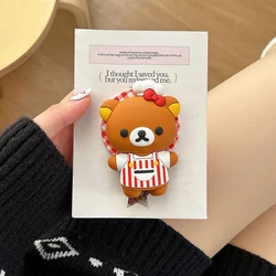 Adorable Rilakkuma Cartoon Magnetic Phone Grip Stand - Foldable Silicone Holder (2)