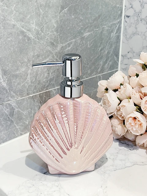 Creative เซรามิคเชลล์เจลทําความสะอาดมือขวดโรงแรมหรูอุปกรณ์ห้องน้ําแชมพูขวดโลชั่นเครื่องจ่ายสบู่ 4