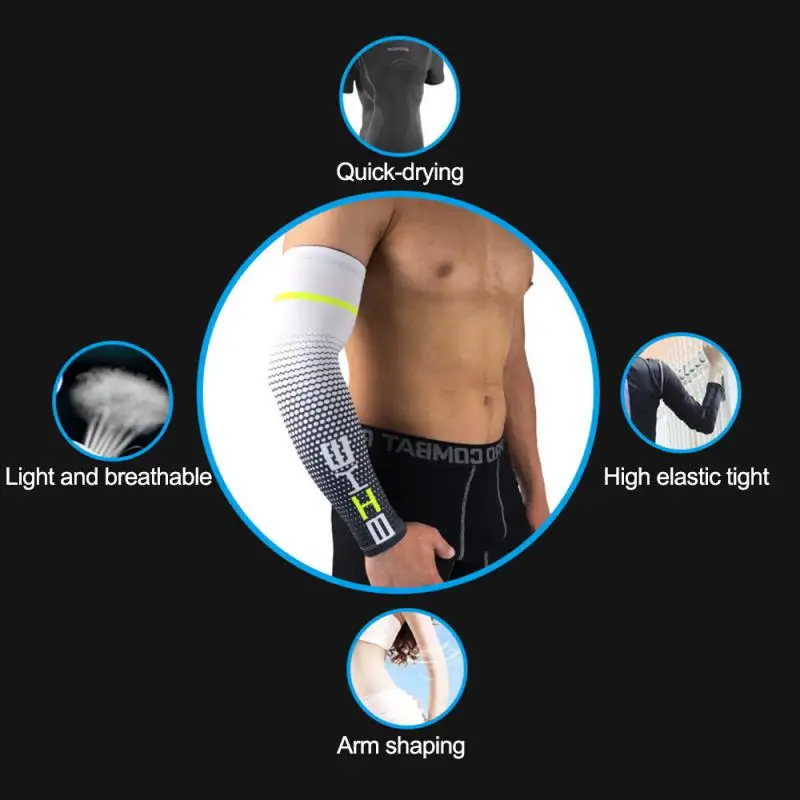 Sport Arm Sleeve 1PC Armguards Quick Dry UV Protection Running Elbow Support Arm Warmers Cycling Warmers
