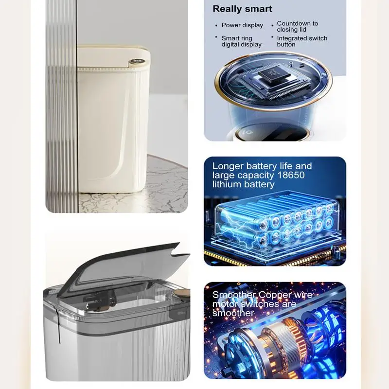 

Touchless Trash Can 14l Smart Bathroom Trash Can Automatic Bagging Electronic Trash Kitchen Trash Can Dog Proof Trash Can