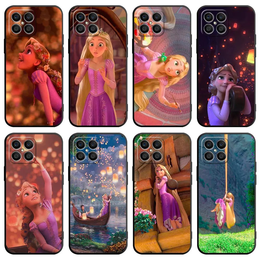 Custodia Per Huawei Honor X8 5G X8A 4G X9A 90 Lite X7 70 P30 Pro P40 P Smart Z P20 Cover Per Telefono Black Shell Disney Princess Cute