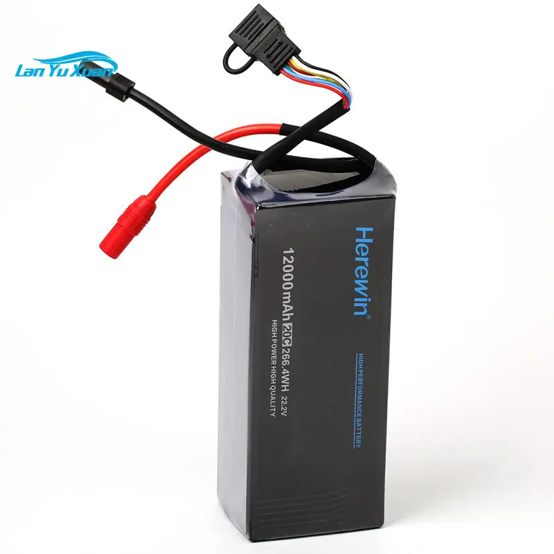 Herewin 16000mAh 44.4V 20C Drone Battery 22000mAh 6S 25C 22.2V Tattu lipo Pack rechargeable battery
