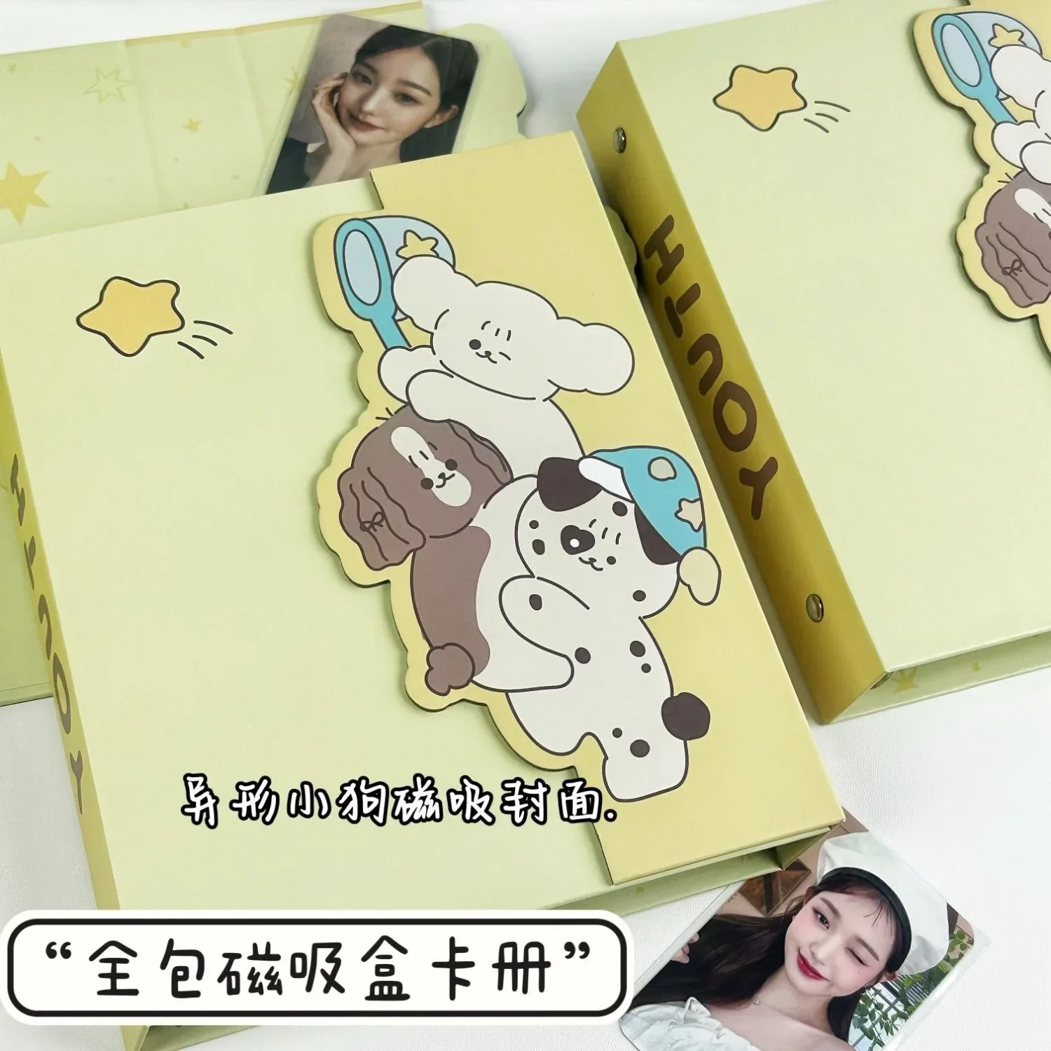 IFFVGX Cartoon A5 Binder Photocard Holder Kpop Idol Photo Album Photocards Collect Book Album for Photographs Kawaii Stationery iffvgx kawaii dog a5 binder photocard holder kpop idol photo album photocards collect book album for photographs cute stationery