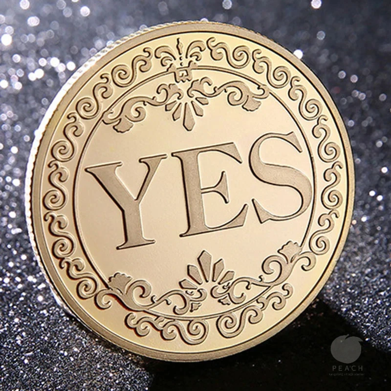 1PC Bronze Yes Or No Commemorative Coin Souvenir Non-Currency Game Prop Decision Coins Collection Decoration Crafts