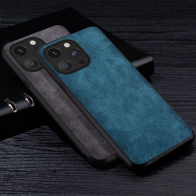 Grain Blue Turquoise Leather iPhone X XS XS Max XR 8 7 6 