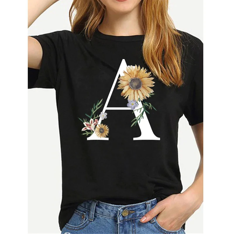 3D Sunflower Print Women's Floral Theme T-Shirt with Flower Printed Vintage Clothes, Harajuku Shirt Ladies Plus Size Tshirts tee shirts