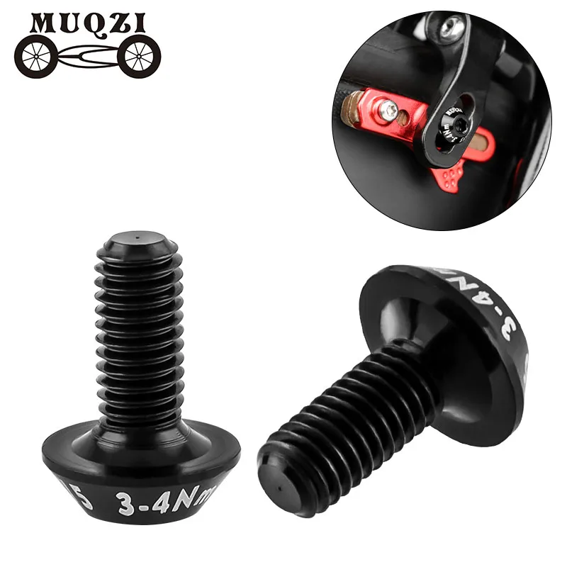 

MUQZI 4pcs Bike Brake Shoe Screw M5 Aluminum Alloy Brake Pad Bolts MTB Road Cycling Brake Caliper Bolts