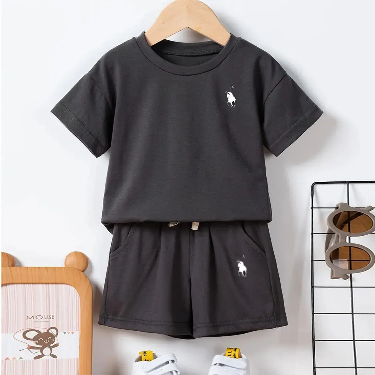 Kids Clothing Set Kids T Shirt Summer Boy's Printed Leisure Suit Toddler Girls T-shirt Shorts Two-piece Set 0-6Y Children's Casual Fashion Suit Kids Clothes
