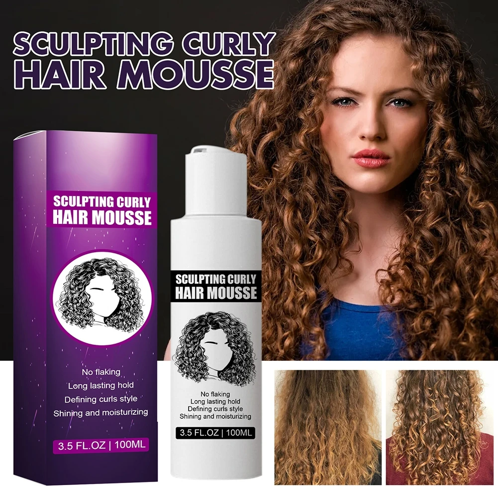 Curly Hair Mousse 100ml Sculpting Hair Styling Mousses Curl Boost Cream Curly Bounce Beauty Health Nourishing Elastic Effective Anti-frizz Foam