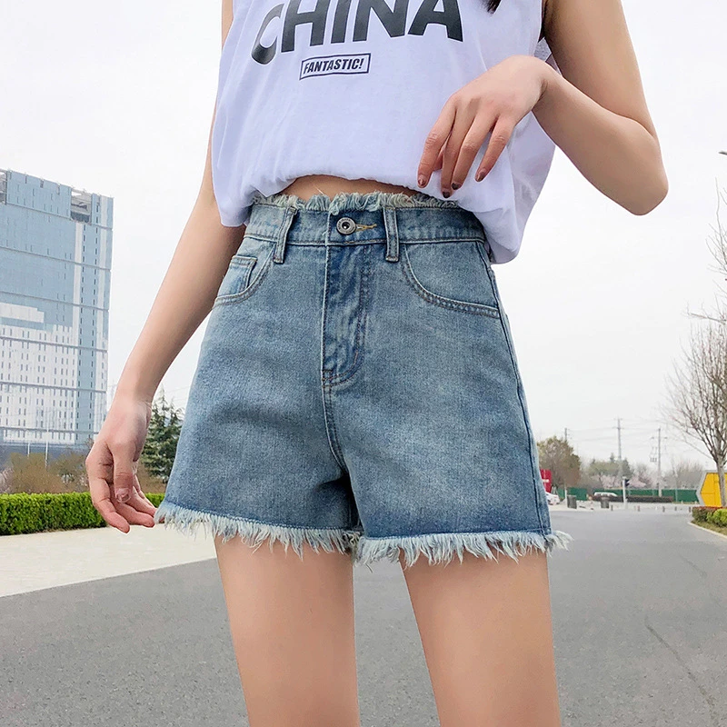 2022 New Summer Women's Casual Loose All-match Denim Shorts High Waist Slim Denim Shorts High Quality