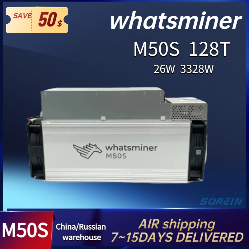 Vendita Calda Nuovo Whatsminer M50S 128Th/S 29 J/T Asic Miner Btc Bitcoin Blockchain Miner