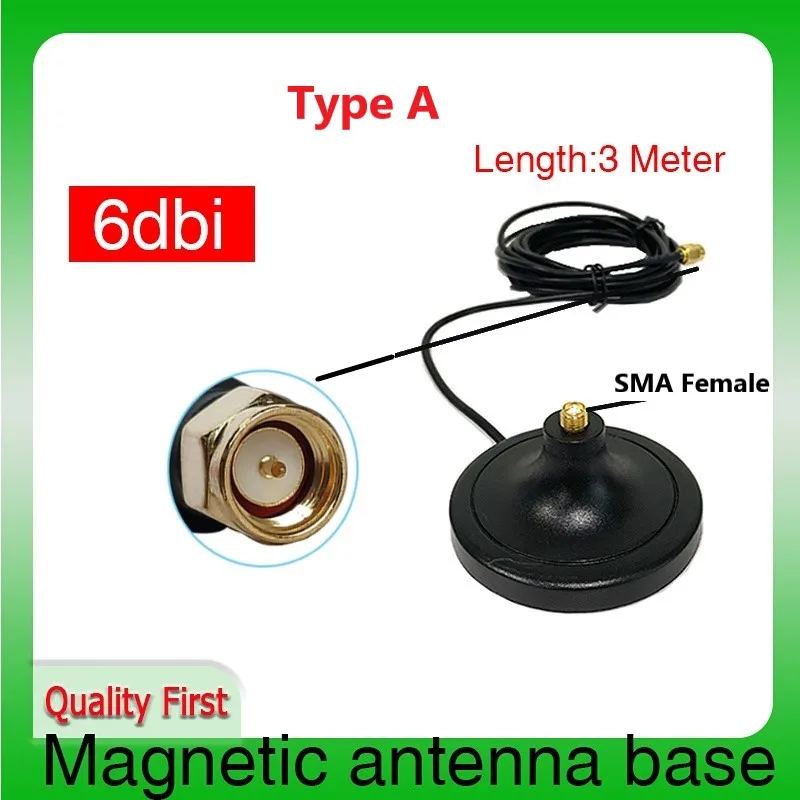 Antenna Extension Cable RG174 Mount RP-SMA Male IOT to Female Antenna 3M Cable Magnetic Base for Router Wireless Network Card