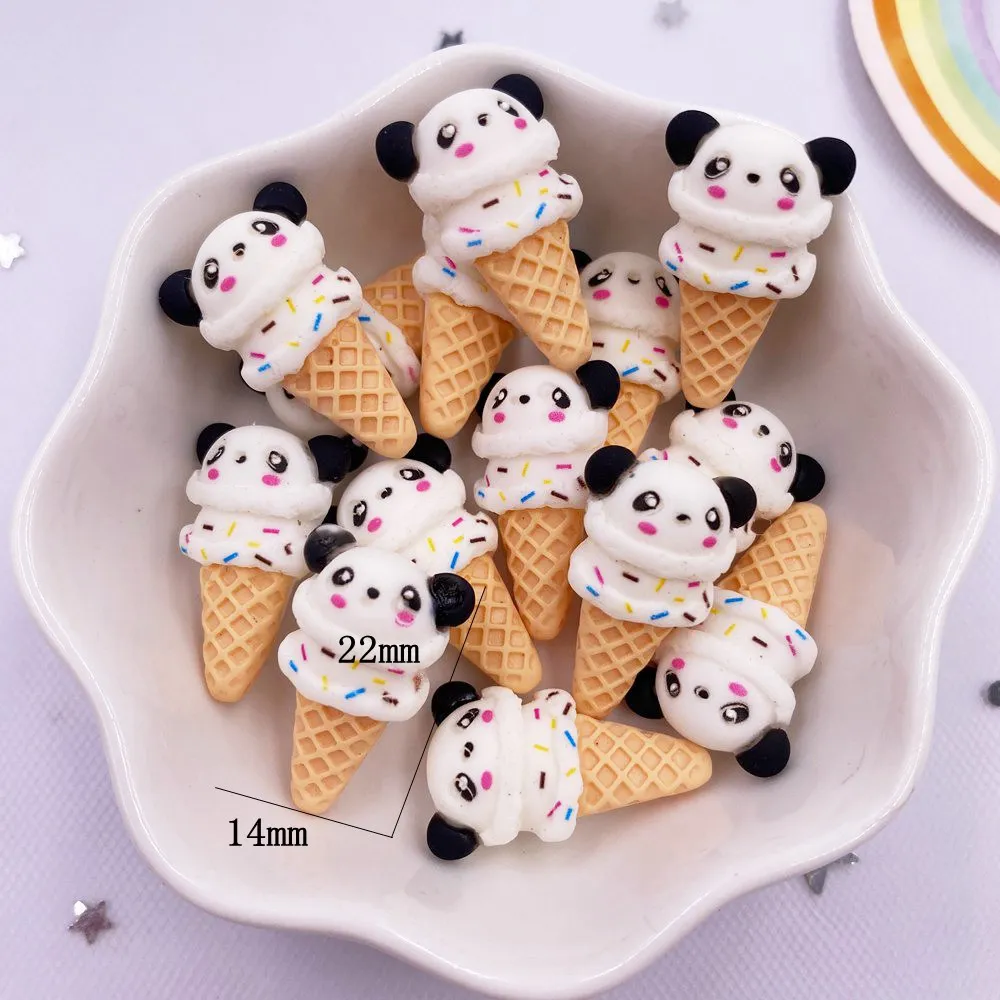 12PCS Resin Colorful Mini Various Fruit Cartoon Ice Cream Cake French Fries Scrapbook Flatback 3D Figurine DIY Home Decor Craft images - 6