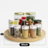 Bamboo rotating tray seasoning rack Kitchen storage rack spices storage cosmetics table turntable fruit tray rotating rack 2