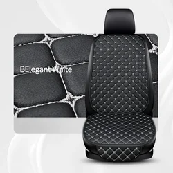 Premium PU Leather Car Seat Cover - Minimalist Design, Wear-Resistant & Durable (Style 2  White)