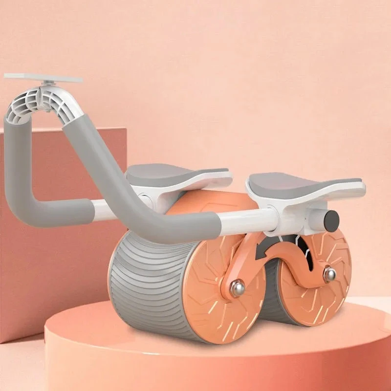 Abdominal Wheel Automatic Rebound Core Roller Wheel Triangular Structure Exercise Body Wheel With Elbow Support For Gym