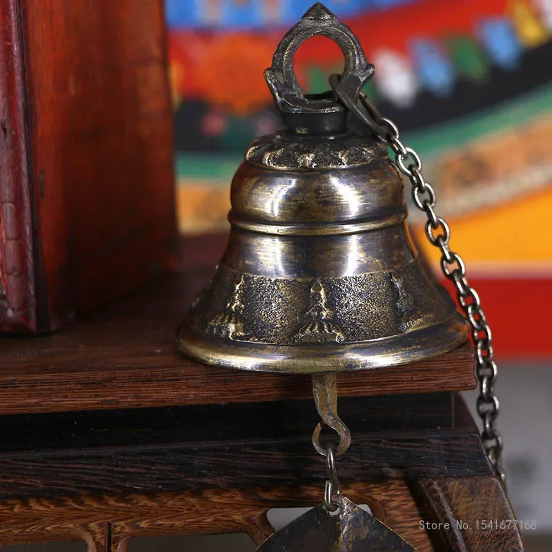 Creative Nepal Handmade Copper Wind Chime Pendant, Door Decorations, Welcome Outdoor Decor, Feng Shui Decoration, Home Shop, 1Pc