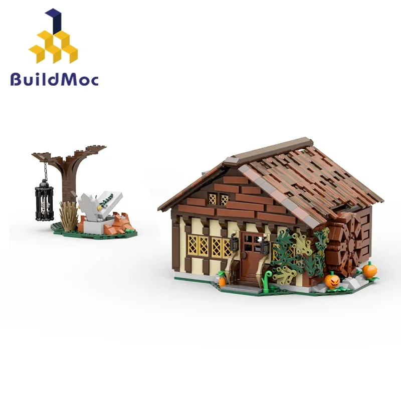 

Halloween Magic Salemed Ghost Witch House Building Blocks Set BuildMoc Sanderson Sister's Cottage Bricks Toys For Children Gifts